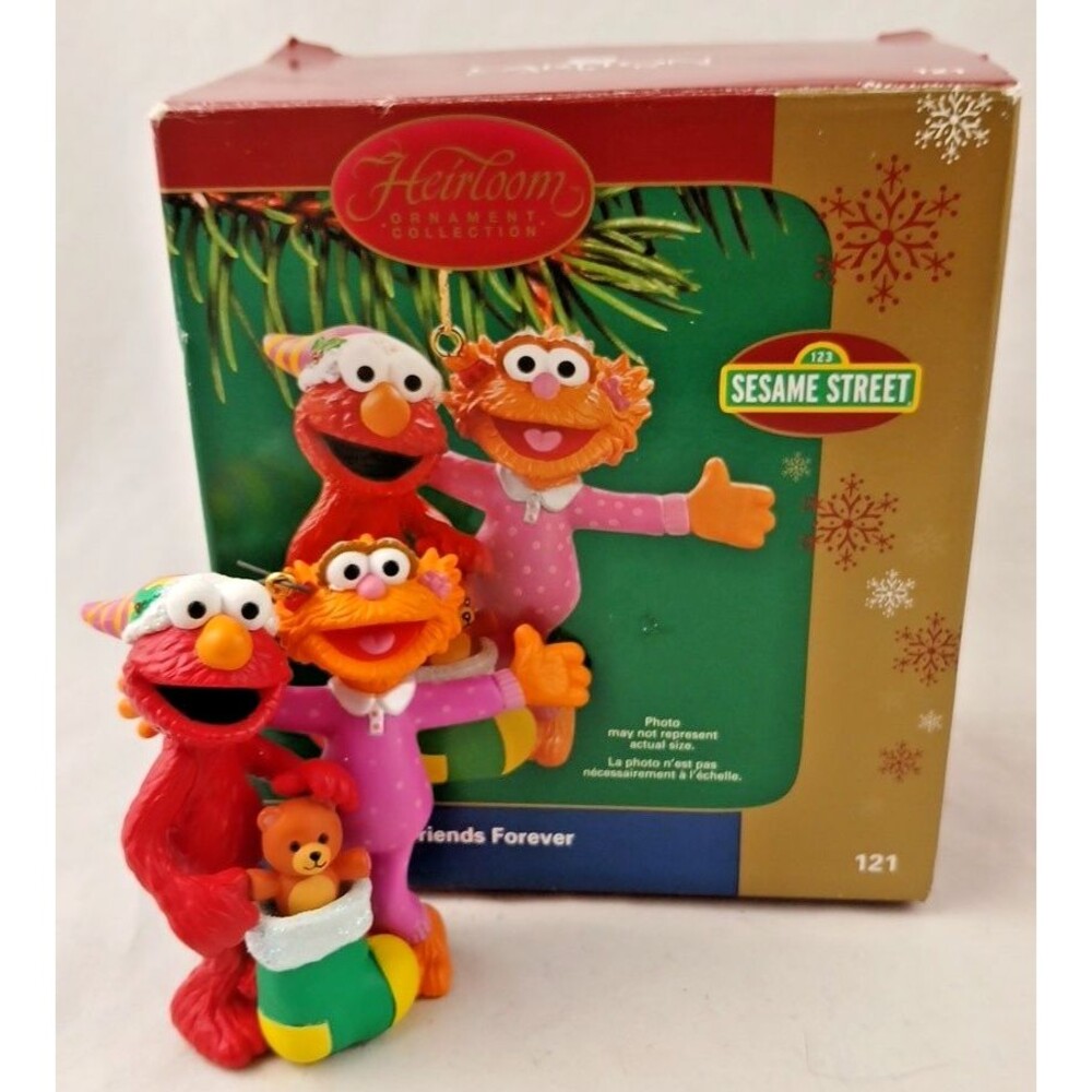2005 Friends Forever Heirloom Carlton Cards Ornament #121 Elmo Zoe W/ Box